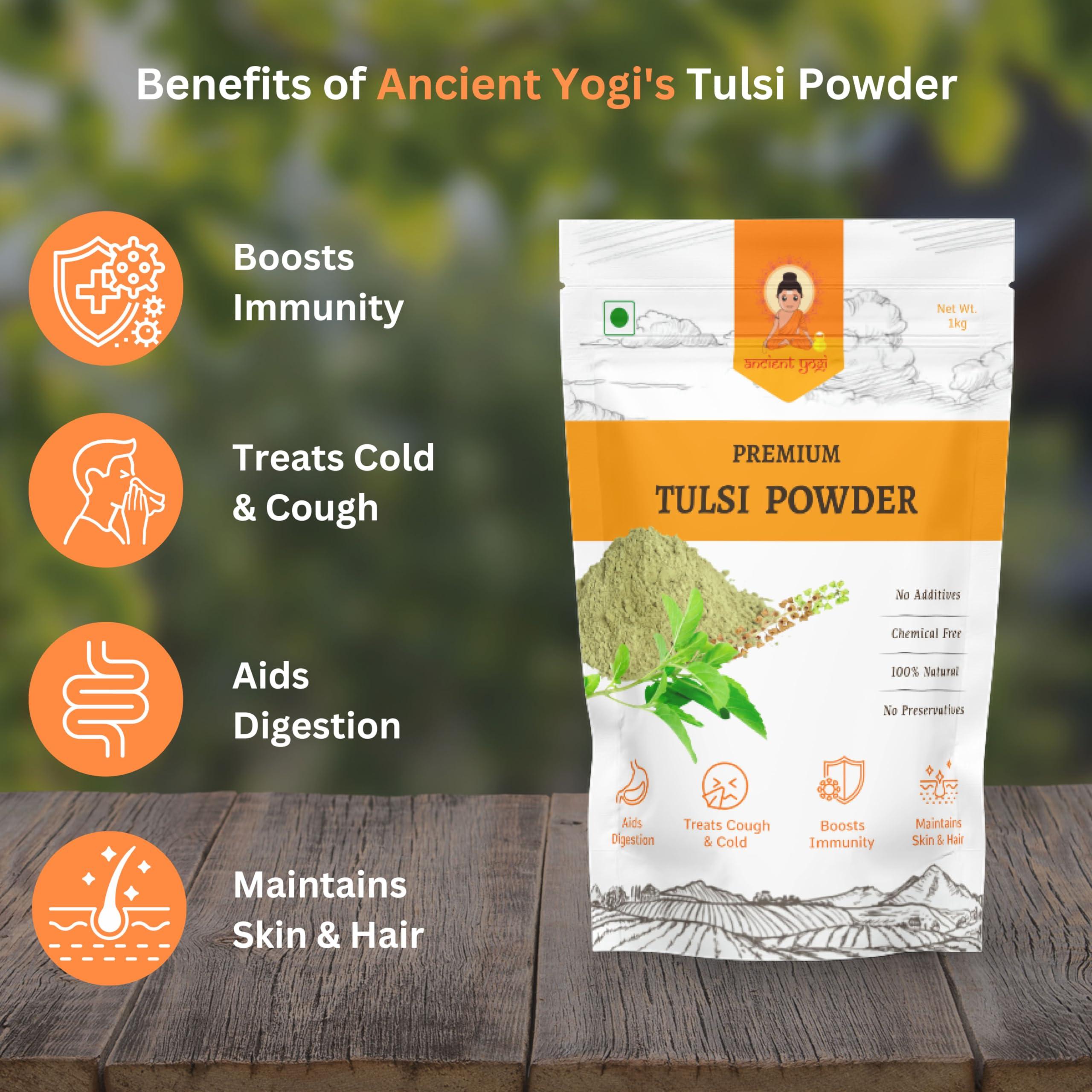 Ancient Yogi Ancient Yogi || Tulsi Powder by Ancient Yogi - Holy Basil for Immune Support and Stress Relief (100gms (Pack of 2))