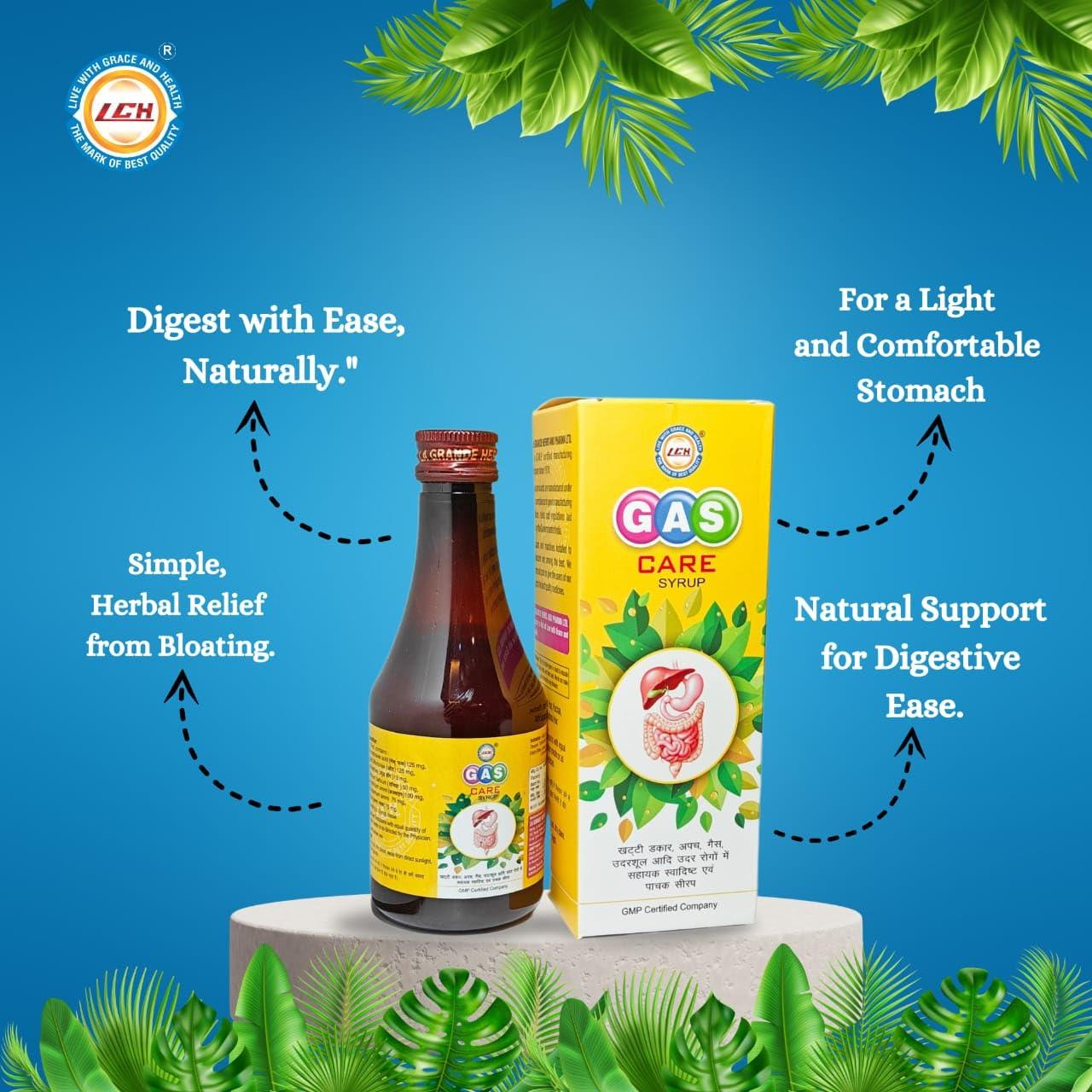 Generic Gas Care Syrup 200ml Herbal Digestive Support for Gas Relief, Acidity Calm, & Bloating Relief | Pure, Chemical-Free | Comfort After Every Meal