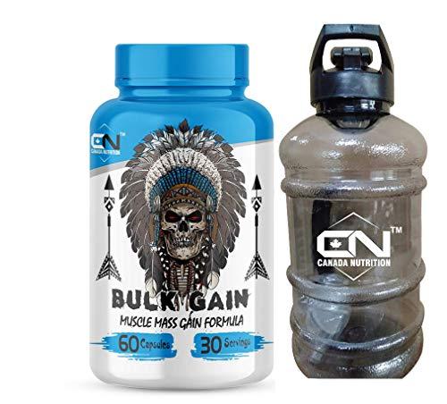 Canada Nutrition Canada Nutrition Men's and Women's Bulk Gain Mass and Weight Gainer Capsule for Fast Weight & Muscle Gain with Free Shaker- 60 Cap