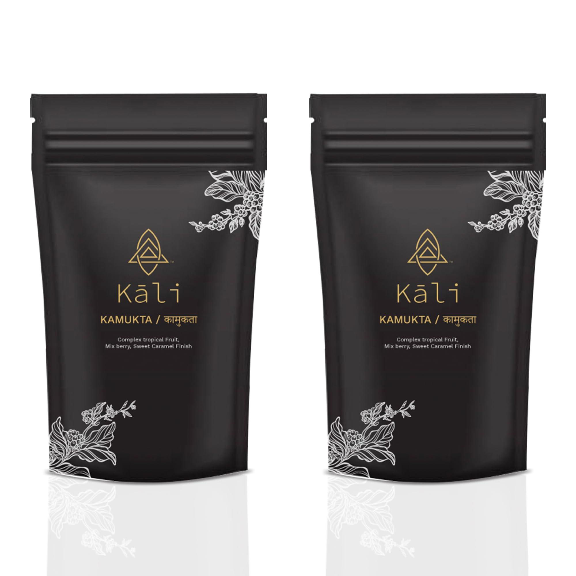 Kali 250g Kali Coffee Kamukta Arabica Ground Coffee Powder- Rich Complex Topical Fruit Notes, Sweet Caramel Finish - Fresh Medium Dark Roast - Ideal for Aeropress Press rewing (Pack2)