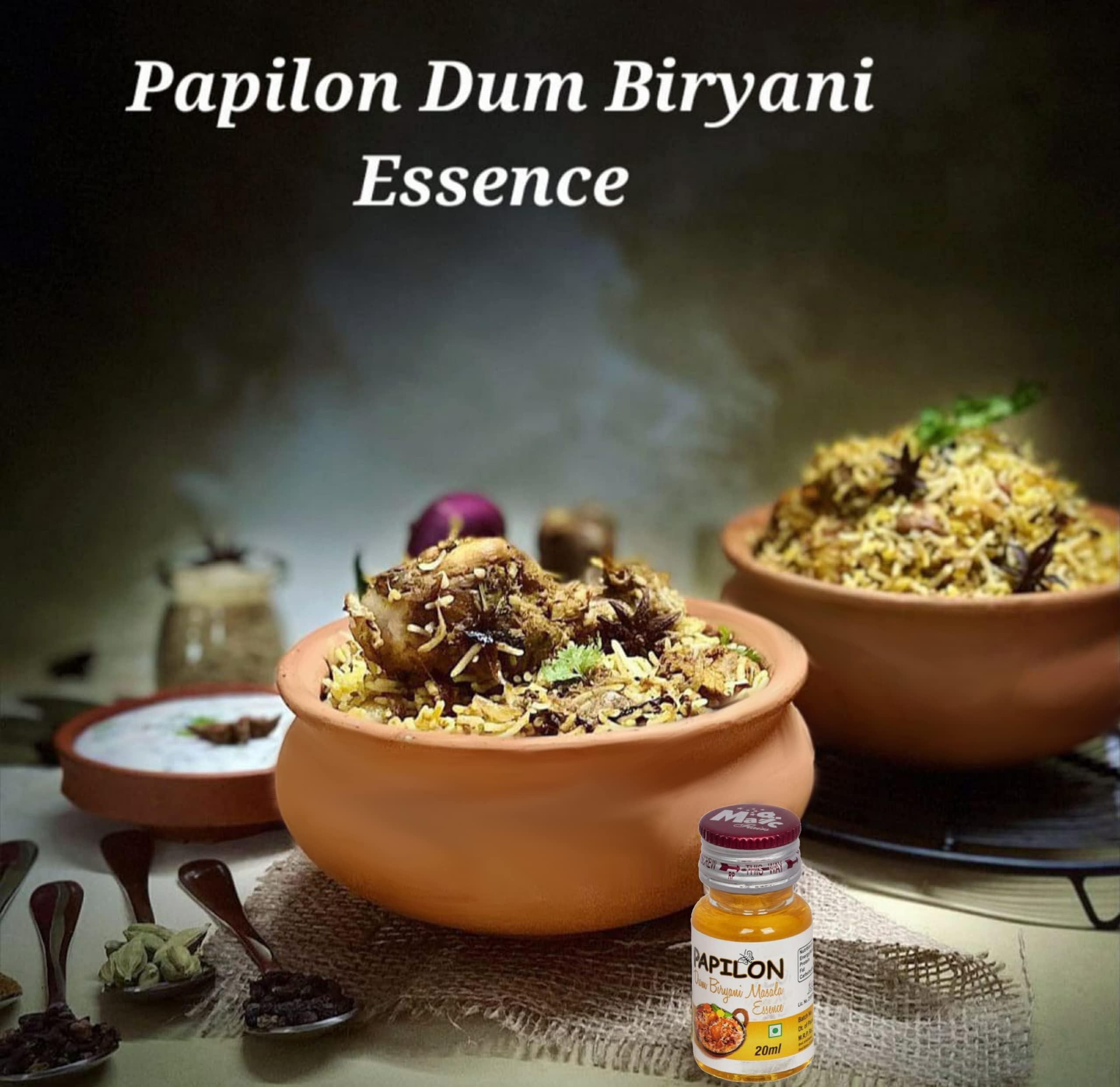 PAPILON FOOD FLAVOURS & COLOURS Papilon Dum Biryani Masala Essence (20 ml x 10 Bottles)