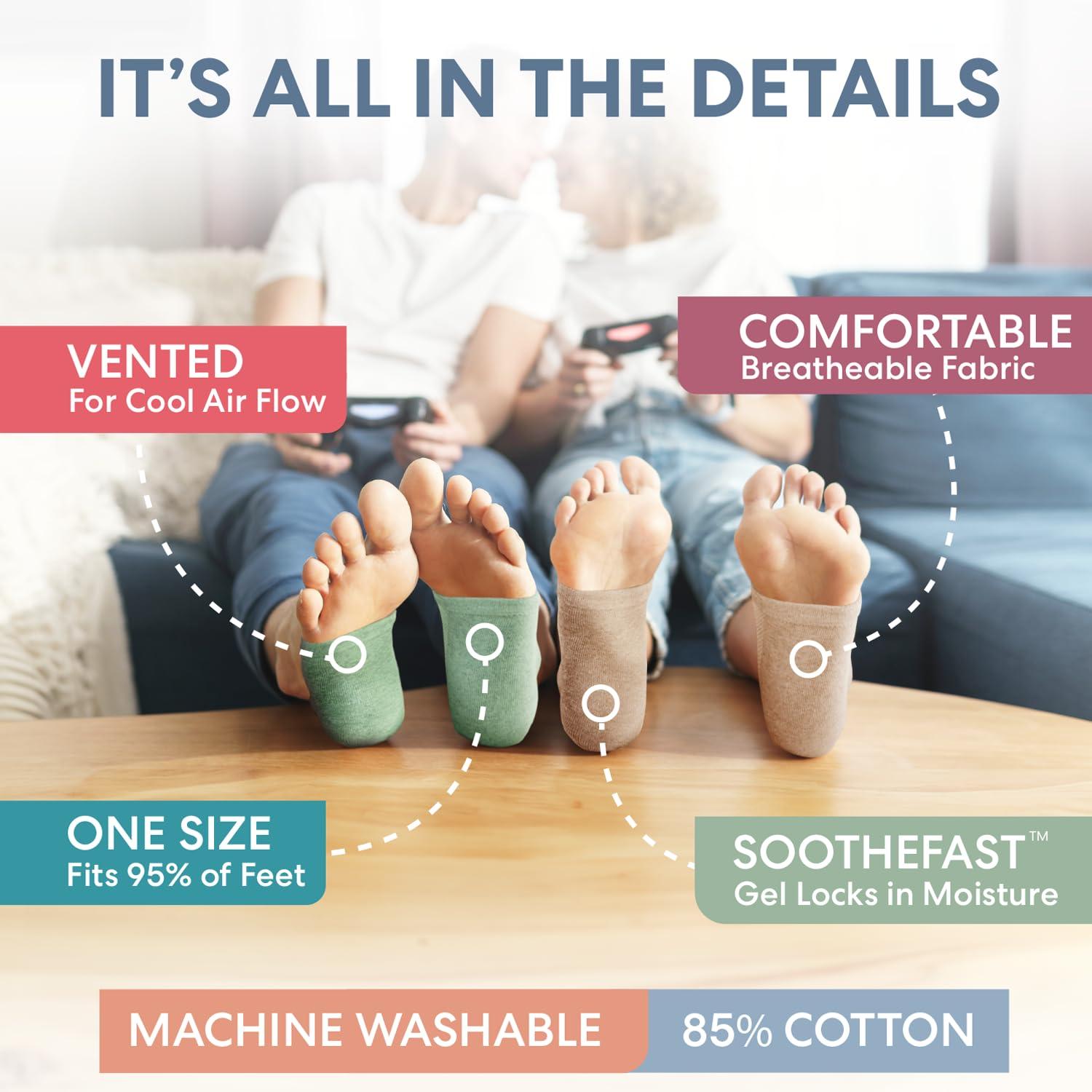 Dr. Frederick\'s Original Dr. Frederick\'s Original Moisturizing Heel Socks For Cracked Heel Treatment - 2 Pairs - Stop Cracked Heels In Their Tracks, Grey