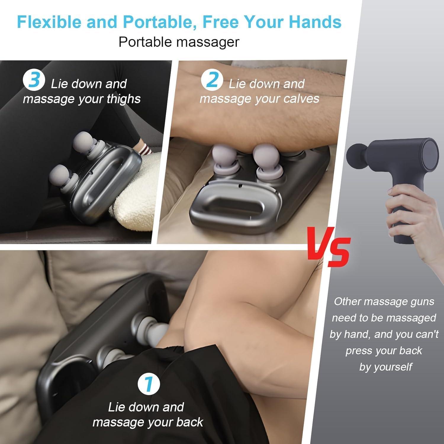 KLVS KLVS 4 Heads Massager machine for pain relief Machine for Pain Relief | Percussion Massager for Back, Neck, Shoulders, Calf, Foot & Leg | Rechargeable Deep Tissue Therapy Device (Color may Very)