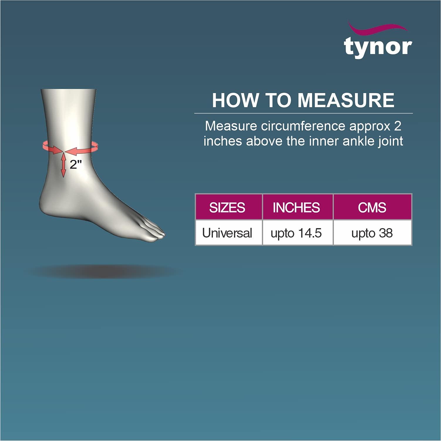 TYNOR TYNOR Air Ankle Splint, Black, Universal Size, 1 Unit