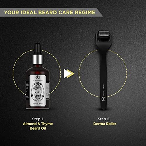 The Man Company The Man Company Beard Growth Kit with Almond & Thyme Beard Growth Oil for Men, Charcoal Face Wash & Beard Activator (Derma roller) For Fast Beard Growth (Set of 3)