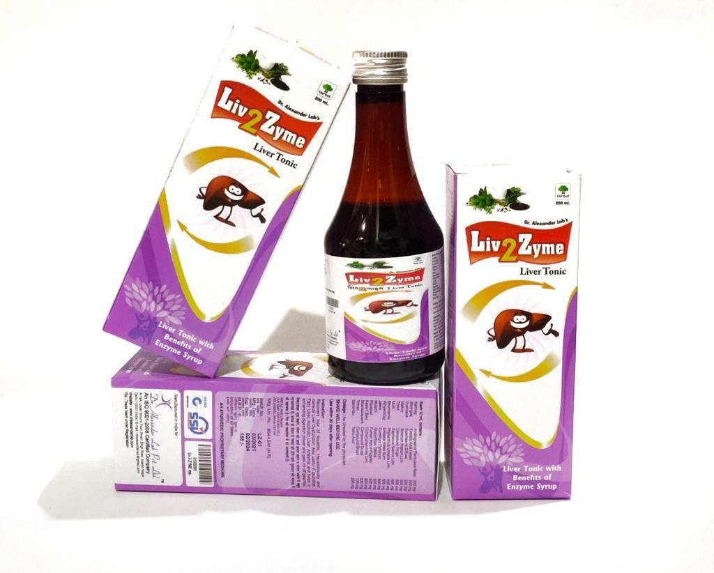 Generic Liv 2 Zyme An Ayurvedic Herbal Liver Tonic with Benefits of Enzyme Syrup (Pack of 4)
