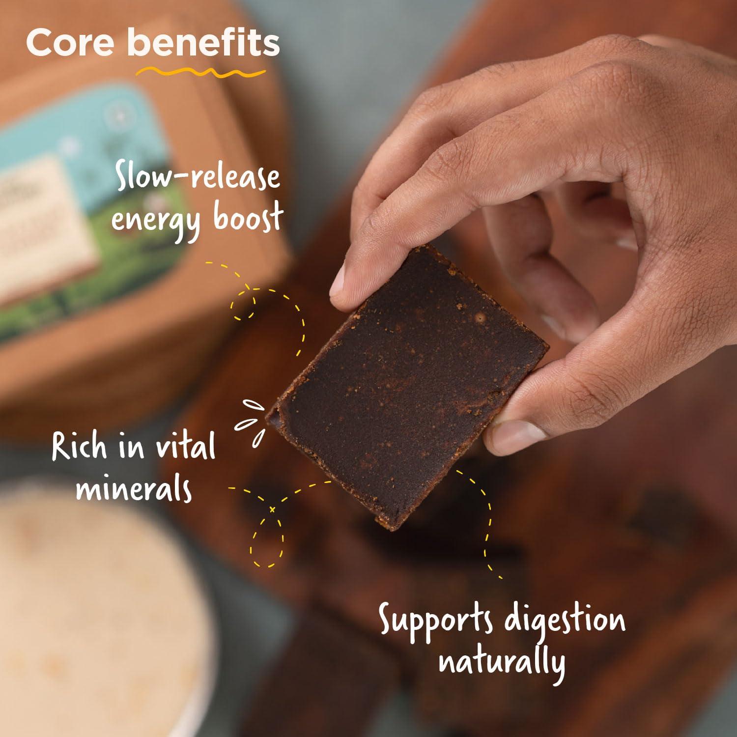 TWO BROTHERS ORGANIC FARMS Two Brothers Organic Farms Date Palm Jaggery/Nolen/Jhola Gur No Additives or Preservatives, Healthy and Tasty (Date Palm Jaggery Solid 1/2kg)