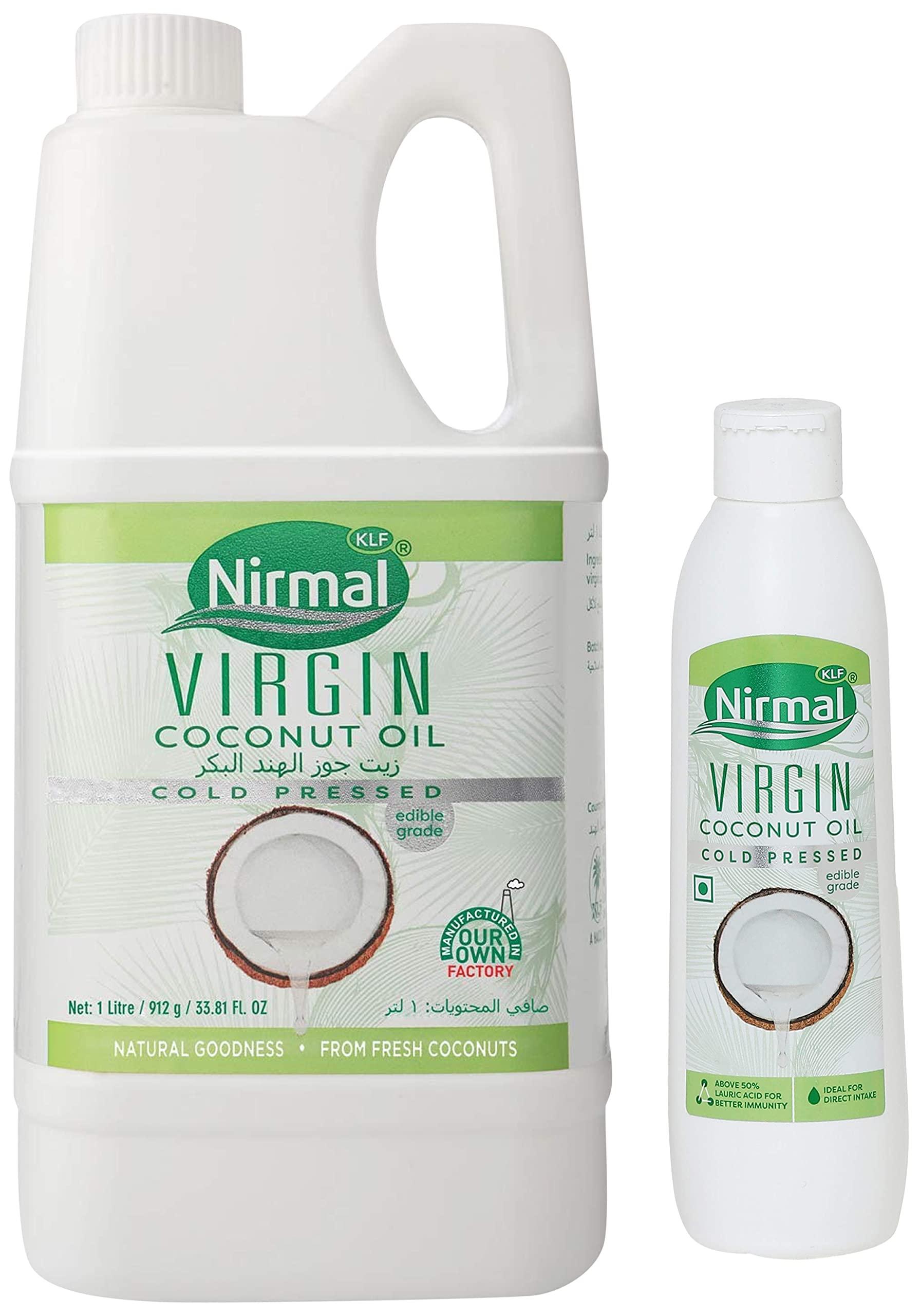 KLF Nirmal KLF Nirmal Cold Pressed Virgin Coconut Oil, 1L & KLF Nirmal Cold Pressed Virgin Coconut Oil, 250ml