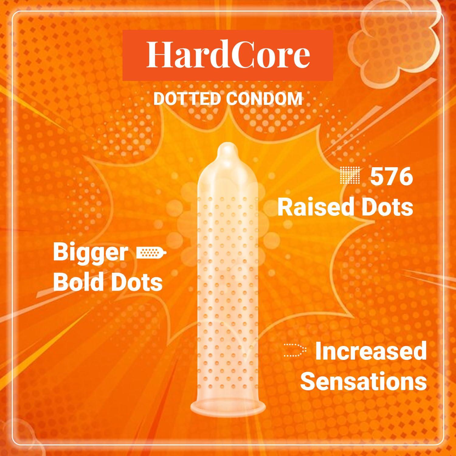 NOTTY BOY NOTTY BOY HardCore Dotted Condom, Big Raised Dots For More Pleasure - 18 Units (Pack of 6)