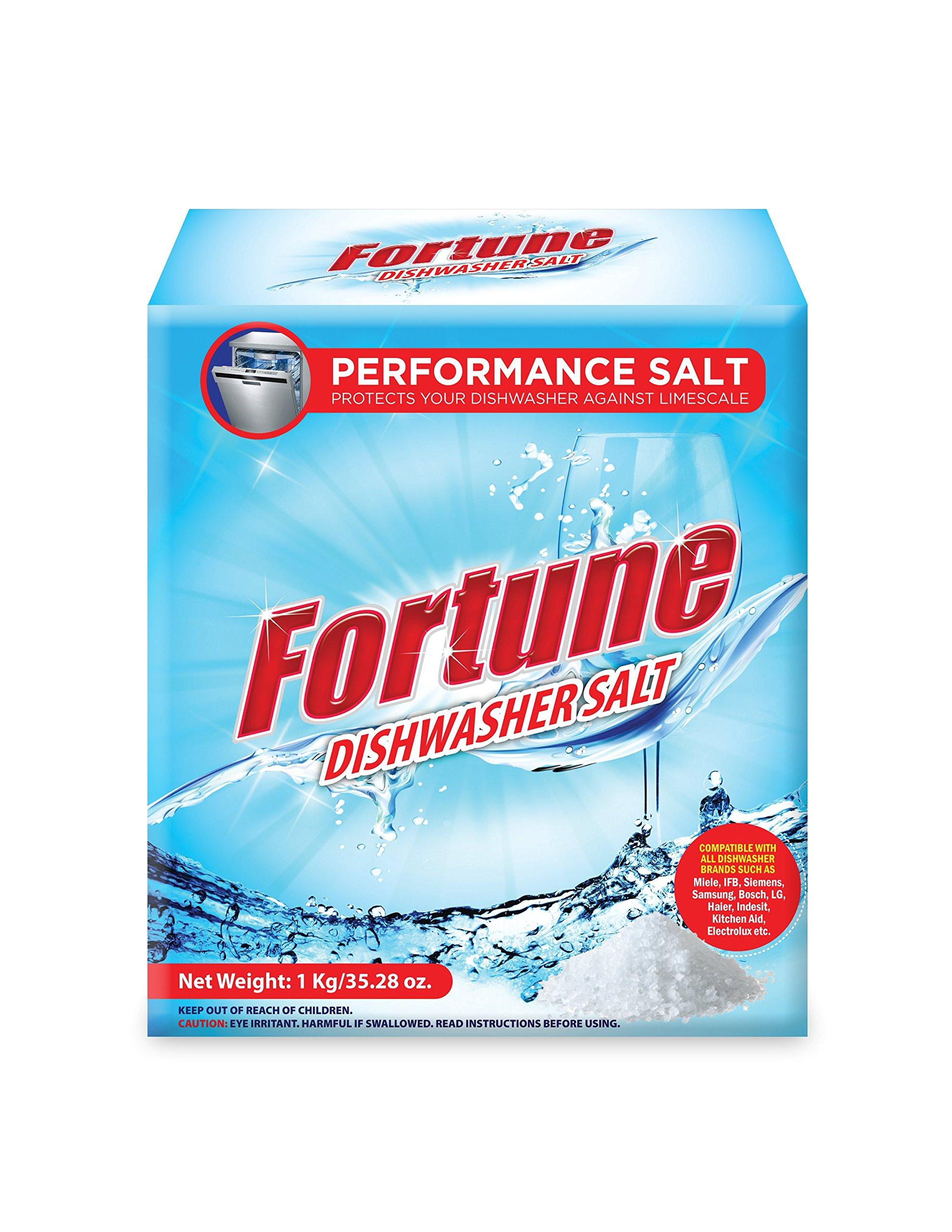 Fortune Fortune Dishwasher Rinse Aid 500 ml (2 Units X 500 ml) & Fortune Dishwasher Salt - 1 Kg - Compatible with all Dishwasher Brands