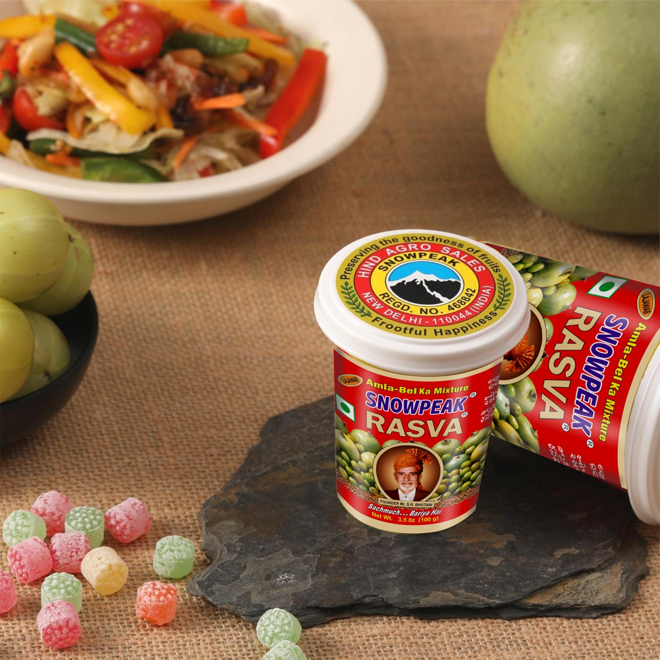 Snowpeak Snowpeak Rasva Fruit Mukhwaas| After Meal Indian Digestive Treat| Amla & Bel(Wood Apple) Mixture| Indian Origin Vegan and Gluten Free – Combo (Pack of 3 x 25g)