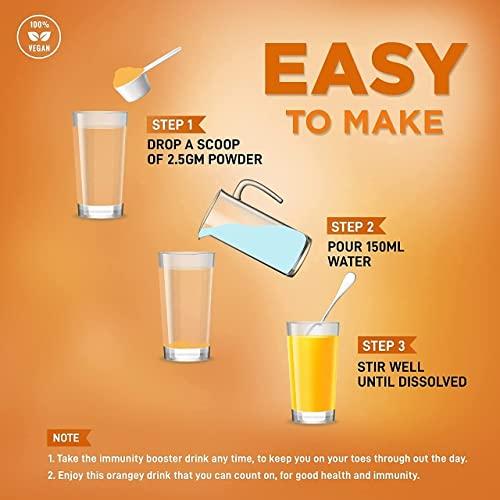 Curegarden Curegarden Zingy Orange Instant Drink Mix | Heathy Turmeric & Ginger Immunity Booster Drink Powder with BCM95 | Better Digestion, Natural Antioxidant