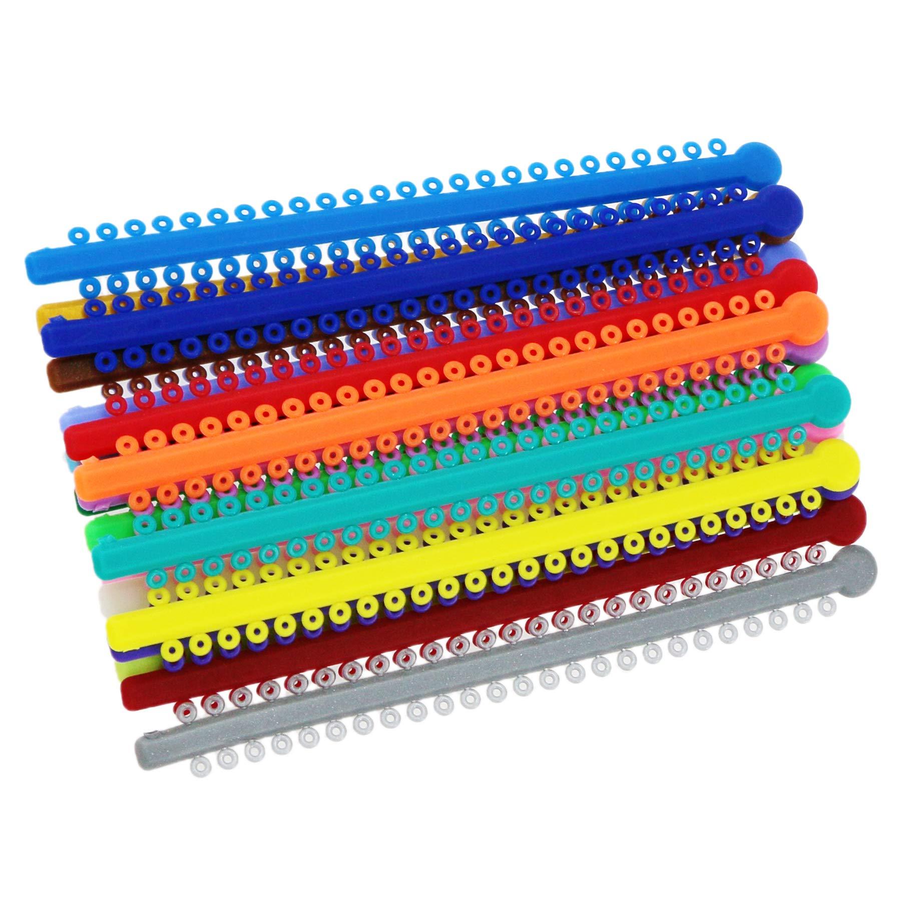 JZQ Assorted Dental Ligature Elastic Rubber Ties Orthodontic Bands for Braces Brackets (MIXED COLOR)