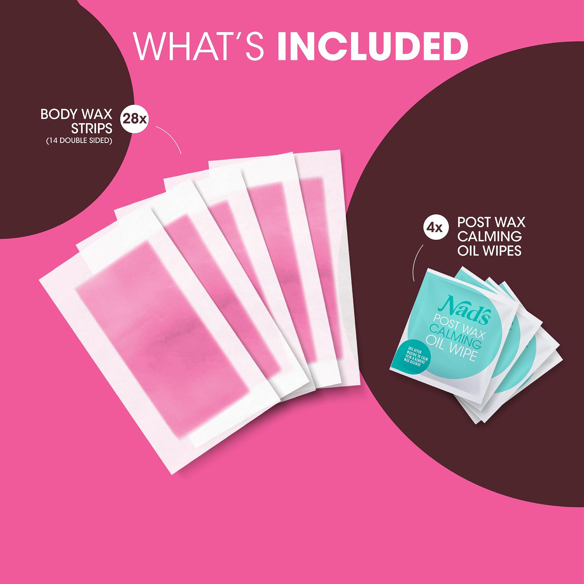 NAD'S NAD'S Nads Hair Removal Body Wax Strips for Sensitive Skin Strips - Pack of 28 Strips