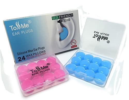 ToSSme ToSSme Silicone Ear Plugs for Sleeping Noise Cancelling Reusable Moldable Wax Earplugs for Swimming, Work, Airplane, SNR 30dB