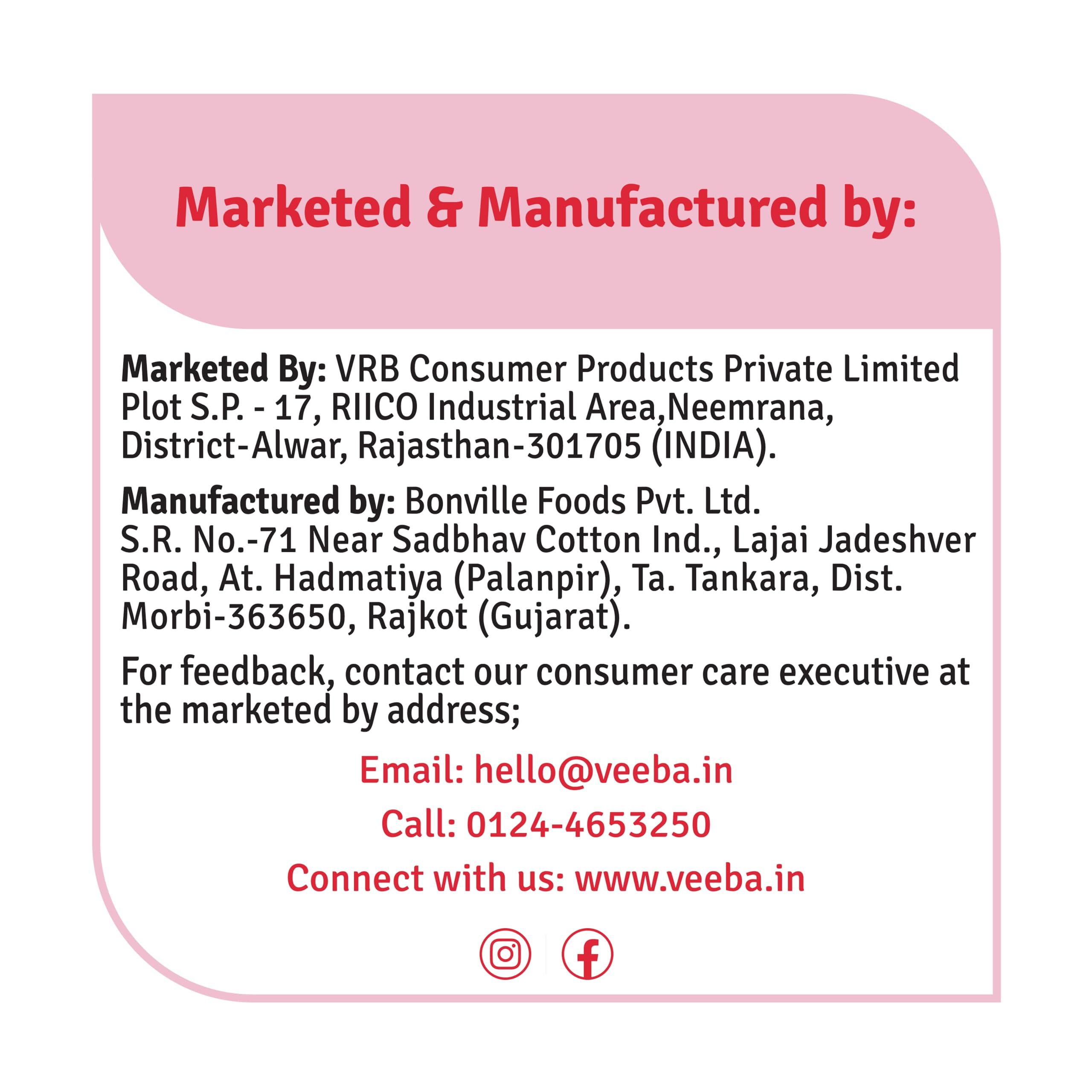 VEEBA Veeba Creamy Peanut Butter| High Protein | Naturally Gluten Free | Vegan | Trans Fat Free | No Added Preservatives | No Added Colour & Flavour | Non GMO | 925g