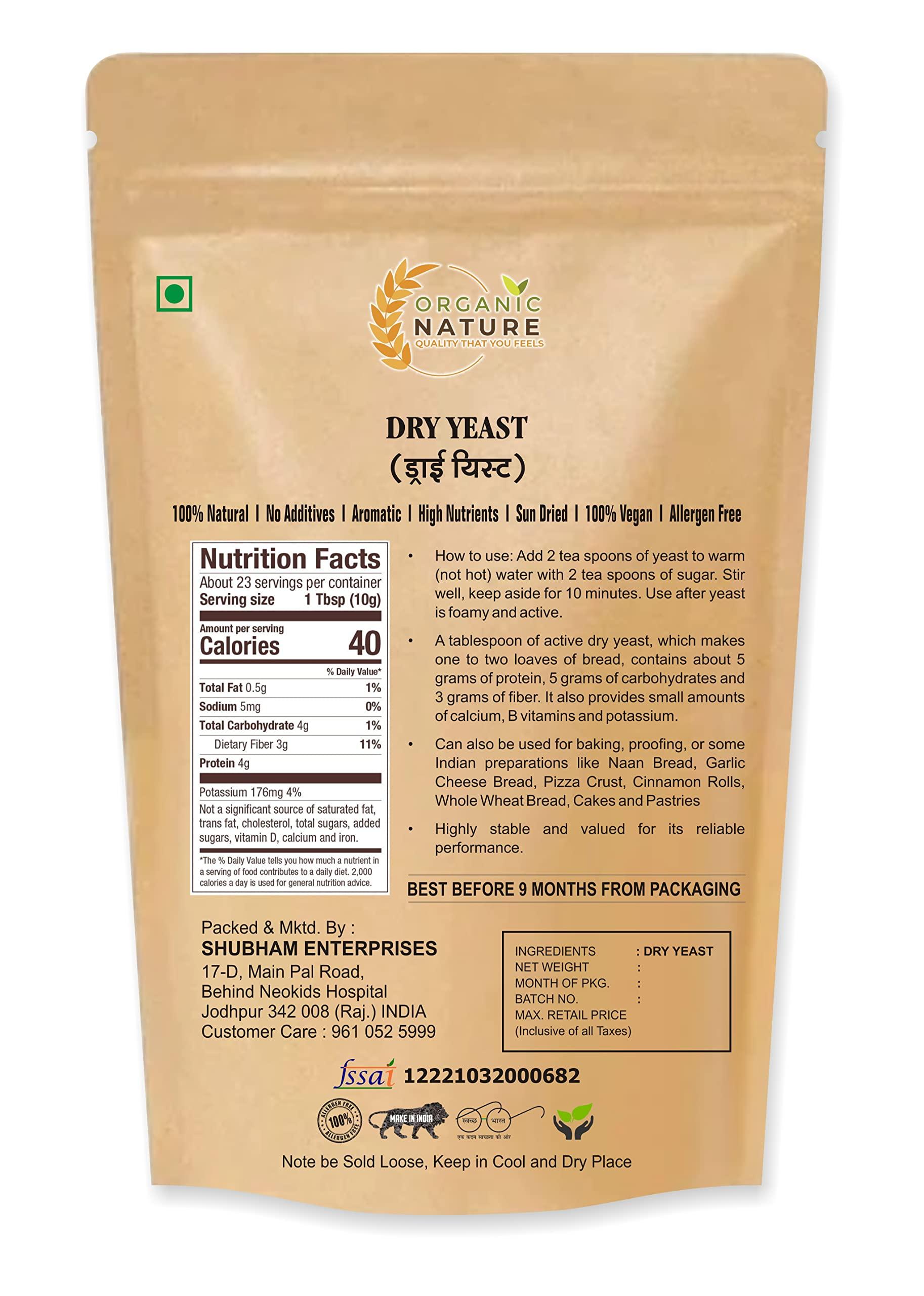 ORGANIC NATURE Organic Nature Active Dry Yeast Bakers Yeast Instant Yeast (Pack of 500 Gram)