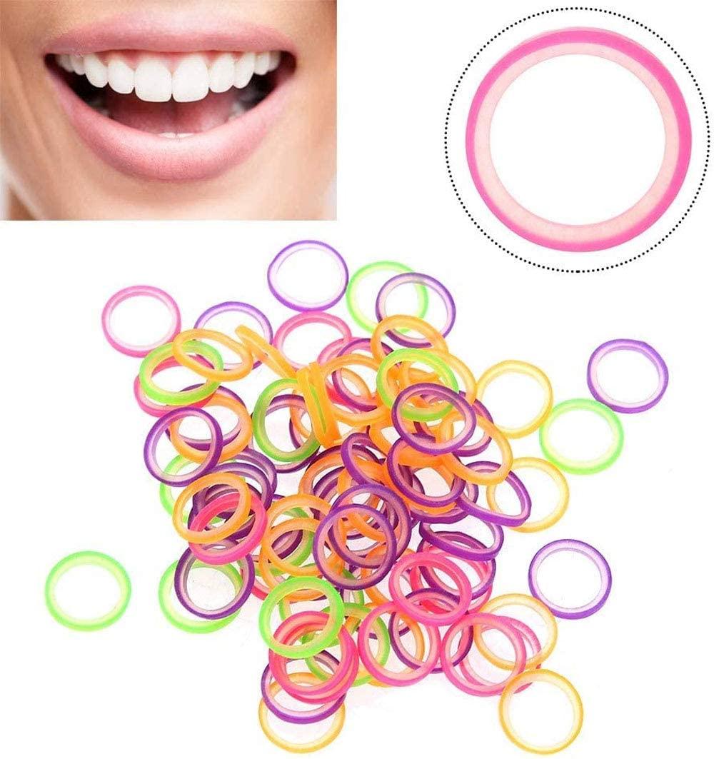 DentalSmile 100 Pcs DentalSmile Dental Teeth Gap 3/16 Neon 6.5 OZ Dental Rubber Bands XX - Heavy Dental Teeth Straightener Teeth Bands Dental Neon Bands Dentist Great for Dreadlocks, Braids, Top Knots Free Placer