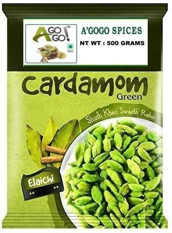 AGOGO Agogo Green Cardamom | 8mm Bolt Hari Elaichi | Premium Choti Elaichi | 500 Grams