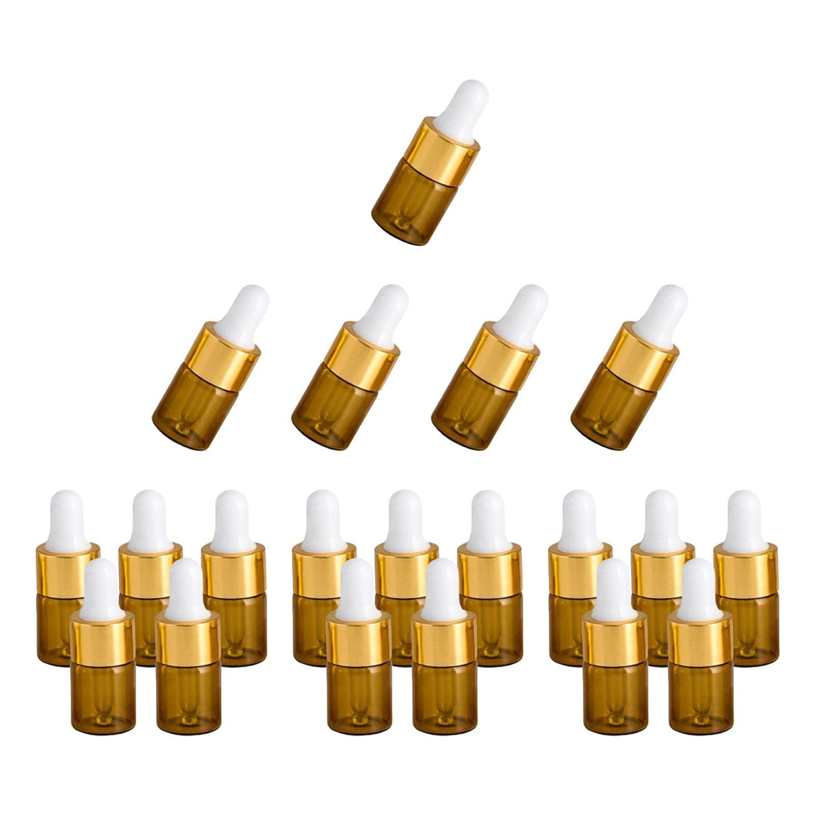 T.O.G. T.O.G. Small Dropper Bottles with Glass Eye Dropper Sample Vial for Essential Oils White 2ml