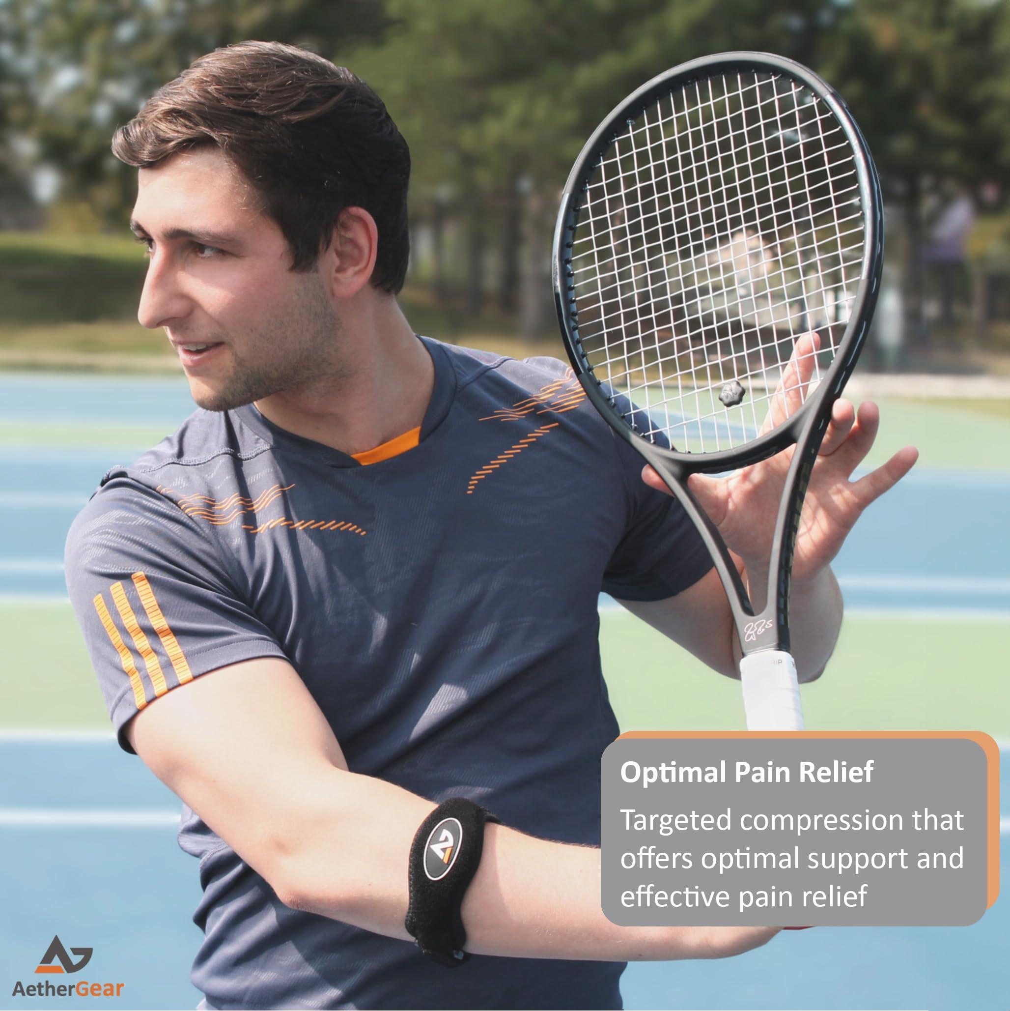 AetherGear AetherGear Tennis Elbow Brace for Tendonitis, Forearm Brace Support Band with Compression Pad and Elbow Strap Wrap for Golfers and Tennis Elbow and Bursitis Elbow Brace for Women and Men