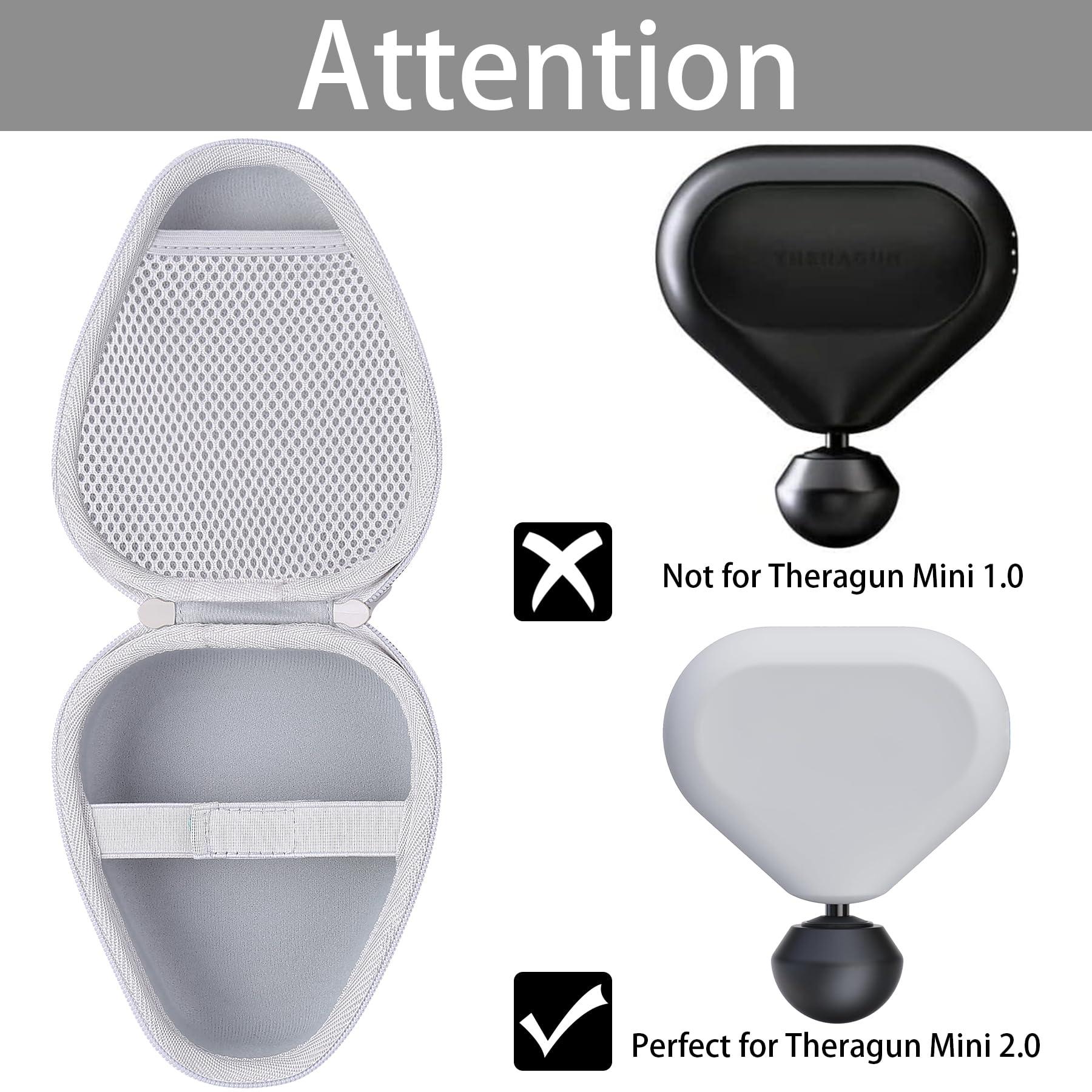 Aenllosi Aenllosi Hard Carrying Case Compatible with Theragun Mini 2.0 Handheld Electric Massage Gun,Massager Case for Replace Head & USB Charging Cable (Case Only,White)