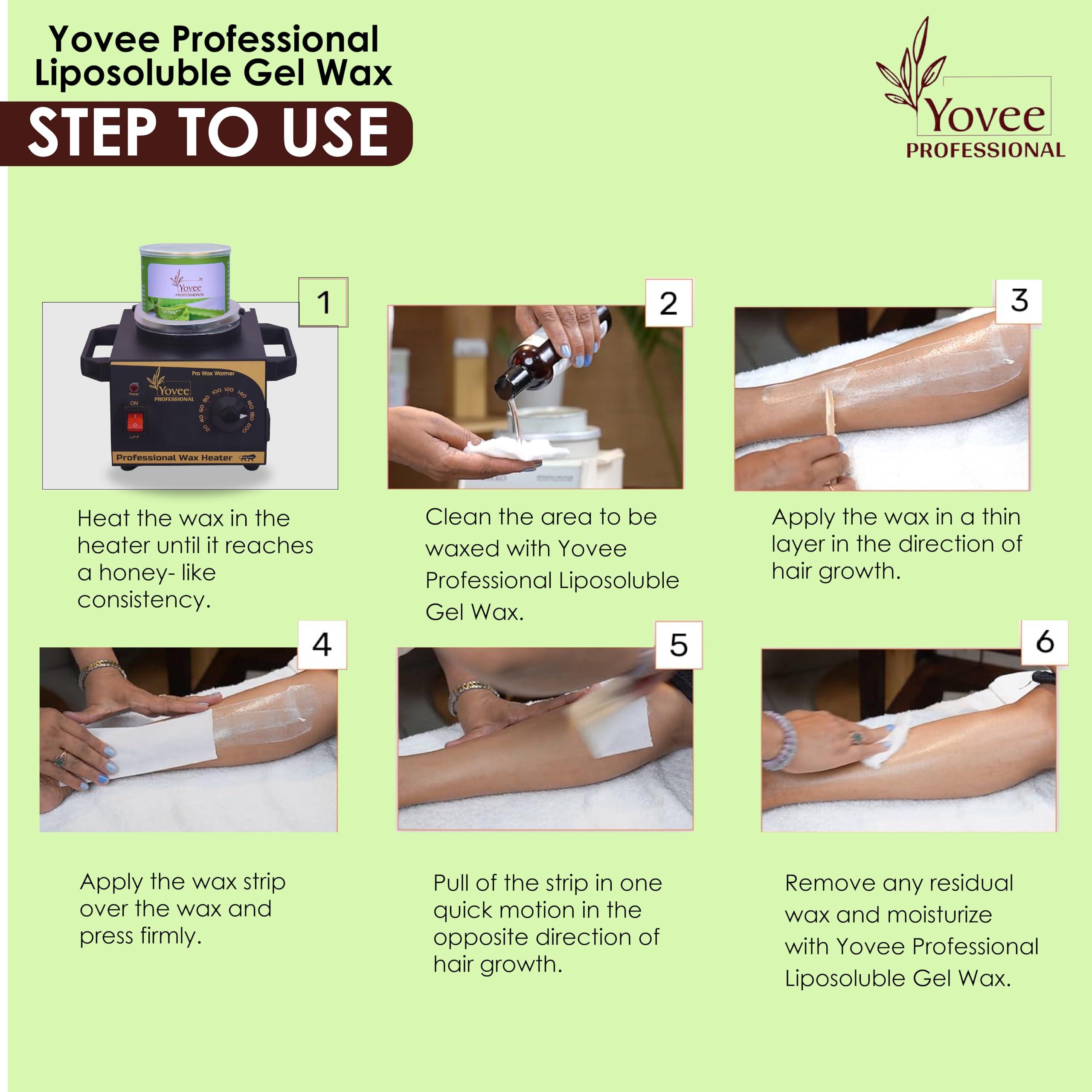 YOVEE PROFESSIONAL Yovee Professional Aloevera With Argan Oil Liposoluble Gel Wax Easy To Hair Removal For Arms, Chest, Legs, Back, and Full Body, Suitable for Sensitive Skin