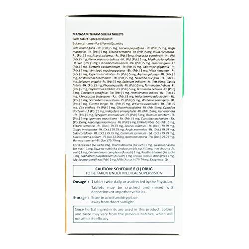 SITARAM Sitaram Ayurveda Manasamitram Gulika Tablet (60 NOS) | Kerala Ayurvedic Manasamitra Vatakam | Manasamitravatakam