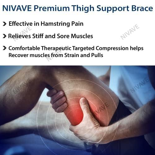 Nivave Nivave Thigh Compression Adjustable Neoprene Sleeve Support Brace for Pain Relief - Hamstring Quad Wrap (Thigh Compression, One Size)