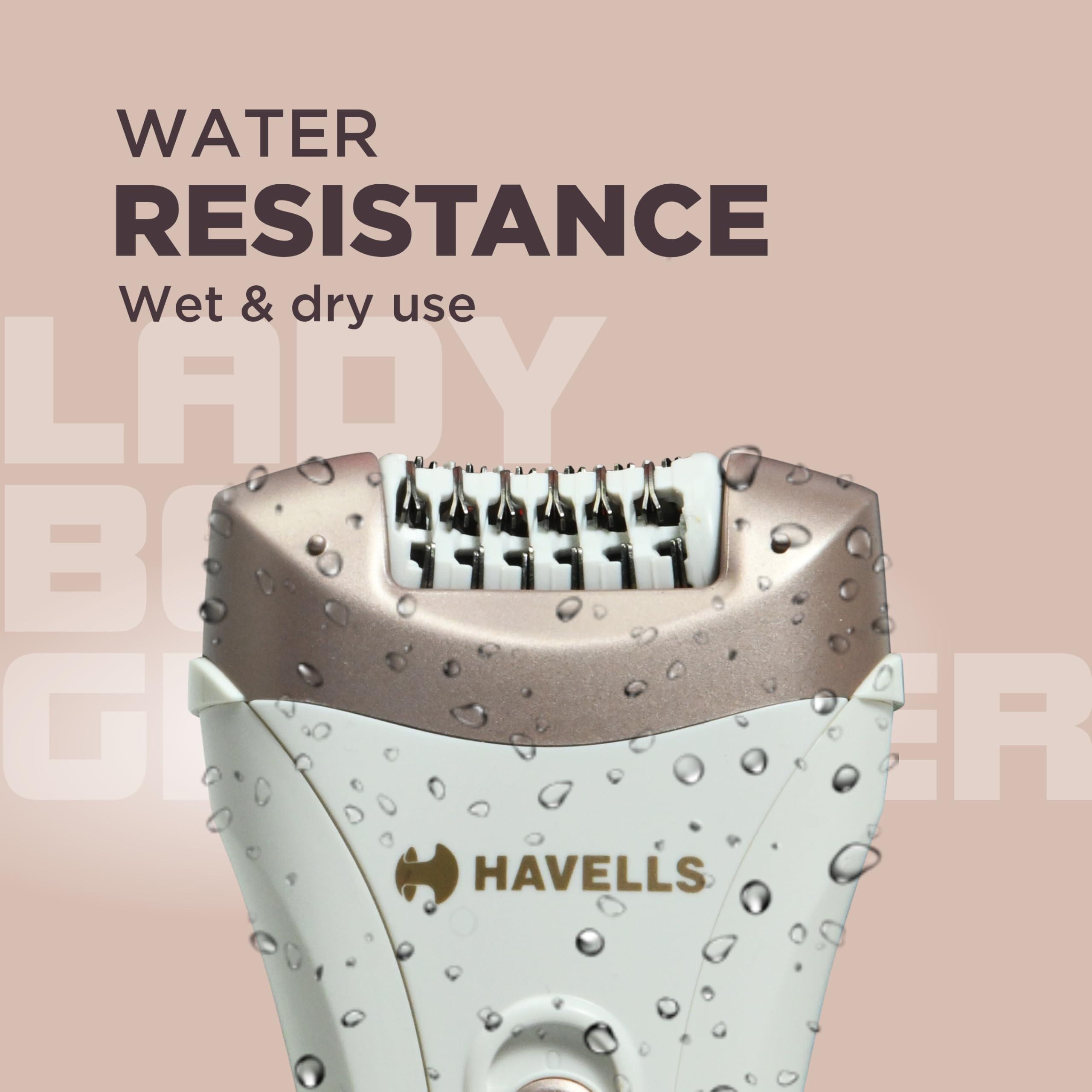 Havells Havells FD5051 Epilator, Hair Removal for Women, Wet & Dry, Cordless, Rechargeable (White)