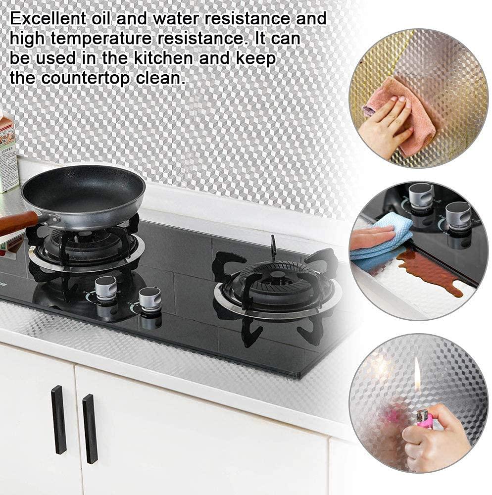 VAIDIKA VAIDIKA Aluminium Foil Stickers, Waterproof Sticker Heat Resistant Washable Peel and Stick Aluminum Foil Self-Adhesive Oil Proof Waterproof Kitchen Backsplash Wallpaper Stickers (NORMAL)