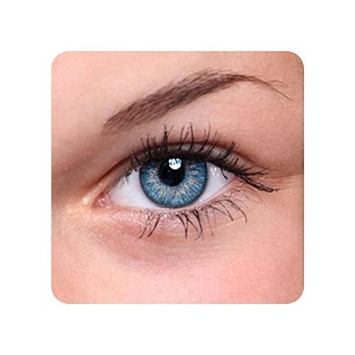 Generic Aryan One Day Disposable Color Contact Lenses with Ultimate Quality Hioxifilcon A, Daily Use Zero Power Lens for Men and Women - Salted Blue (Pack of 5)