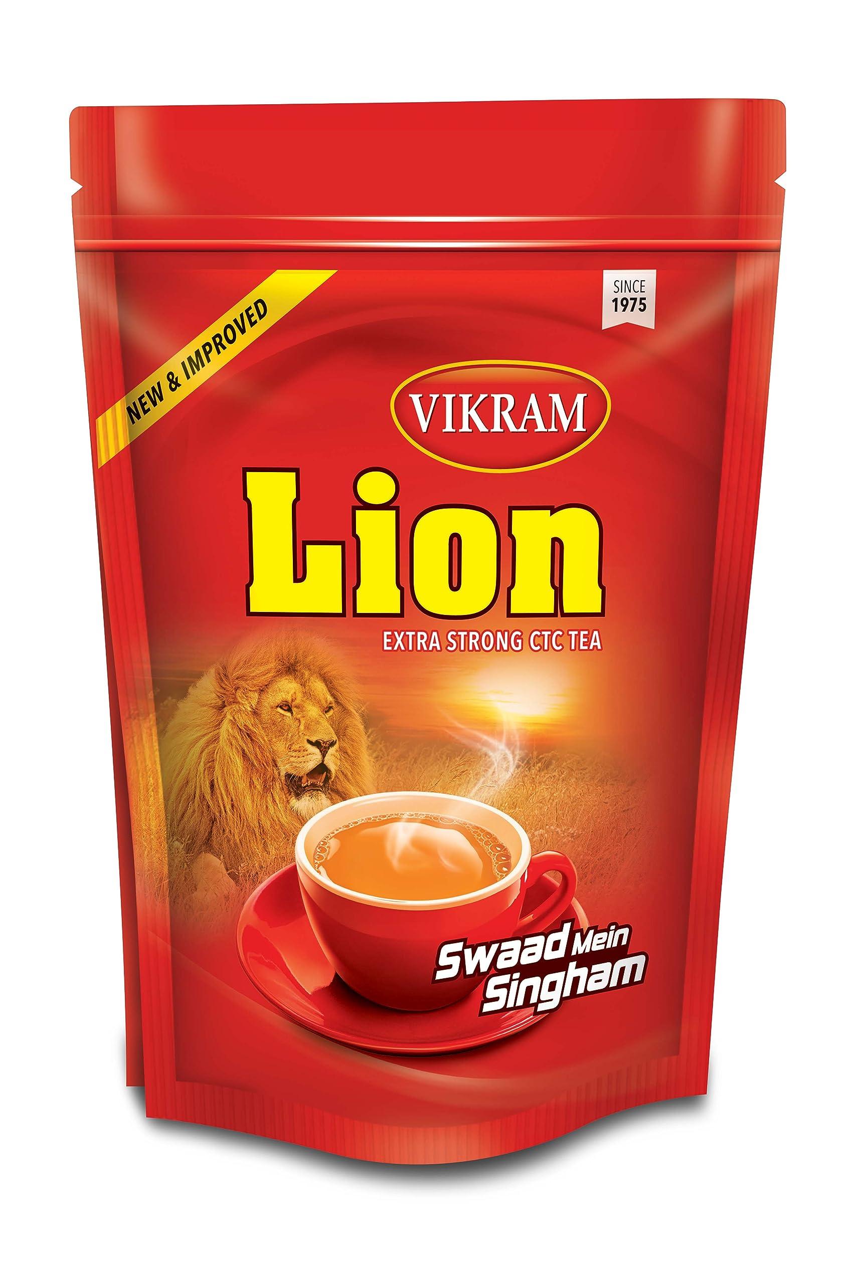 VIKRAM VIKRAM Lion Ctc Tea|Selected Assam Tea Leaves (Solid Dum, Swaad Mein Singham) - 1Kg (Pouch) - Assam, Loose Leaves