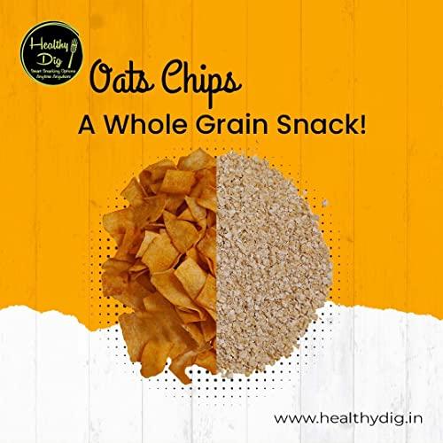 Healthy Dig Healthy Dig Oats Chips Combo Pack of 2 | 125 gm * 2 | Crunchy Healthy Snacks | All Natural Millets and Grains | No Added Preservatives, Artificial colors or chemicals | Plant Protein | No Added Sugar