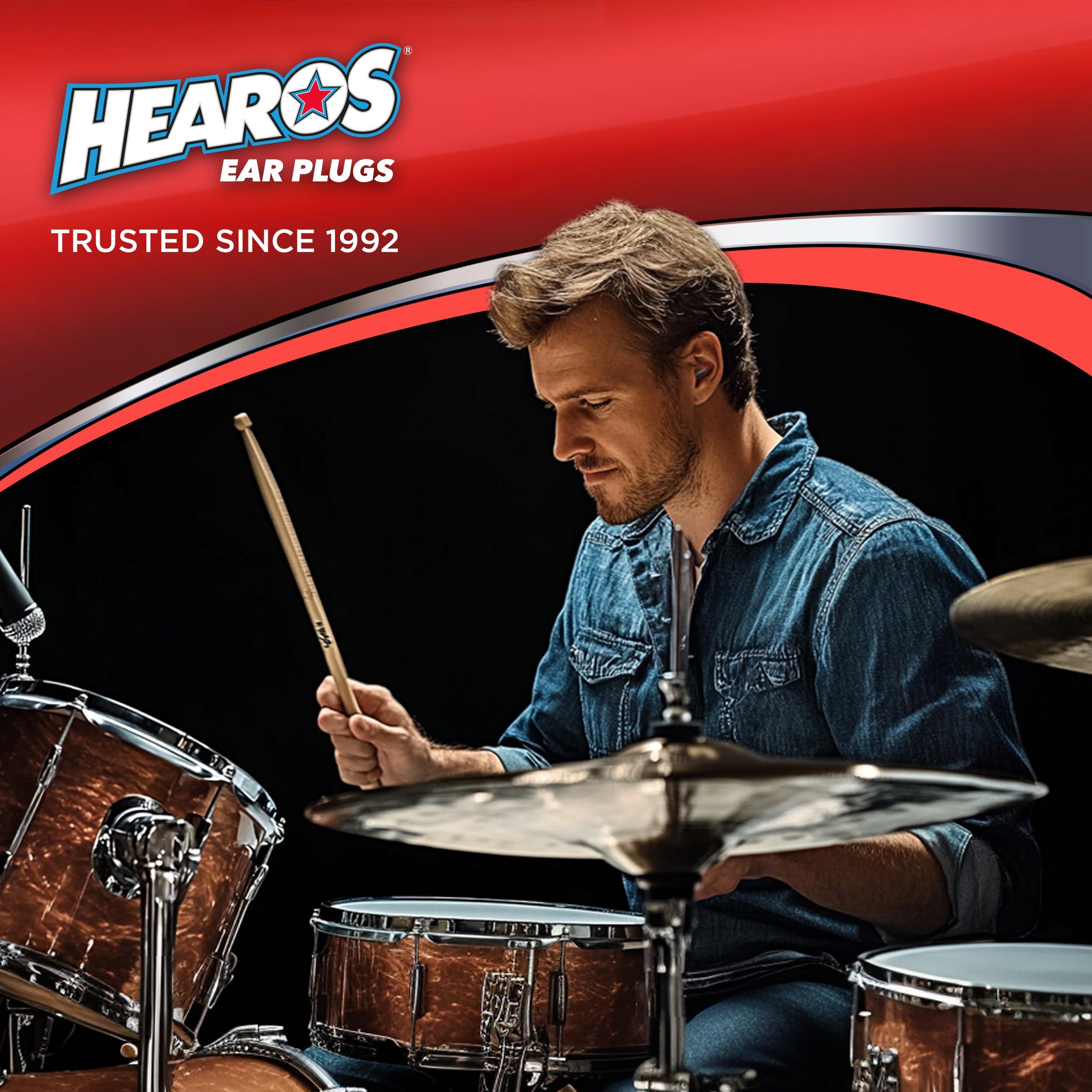 HEAROS Hearos Earplugs Rock \'n Roll Series with Free Case 1-Pair Foam