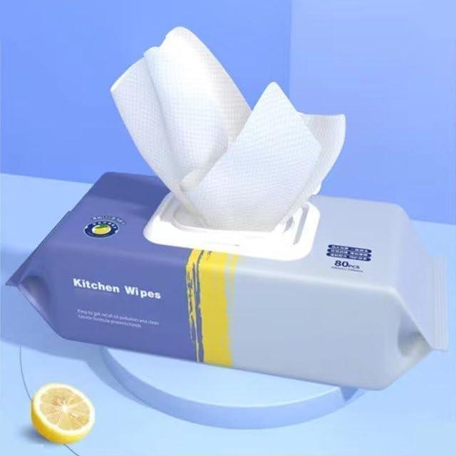 KBDev KBDev 80 pcs Kitchen Cleaning Wipes | Strong Decontamination Kitchen Wipes | Disposable Kitchen Wet Wipes Household Cloth Towel For Removing Grease Stains And Cleaning Glass Table Wet Tissue Wipes