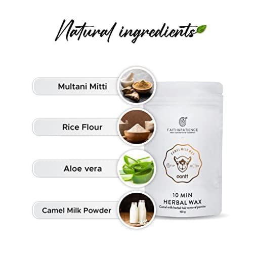 FAITH & PATIENCE FAITH & PATIENCE Hair Removal Powder For Men & Women, Faith and Patience Camel Milk Wax 10 Min Herbal Wax Pack of 3