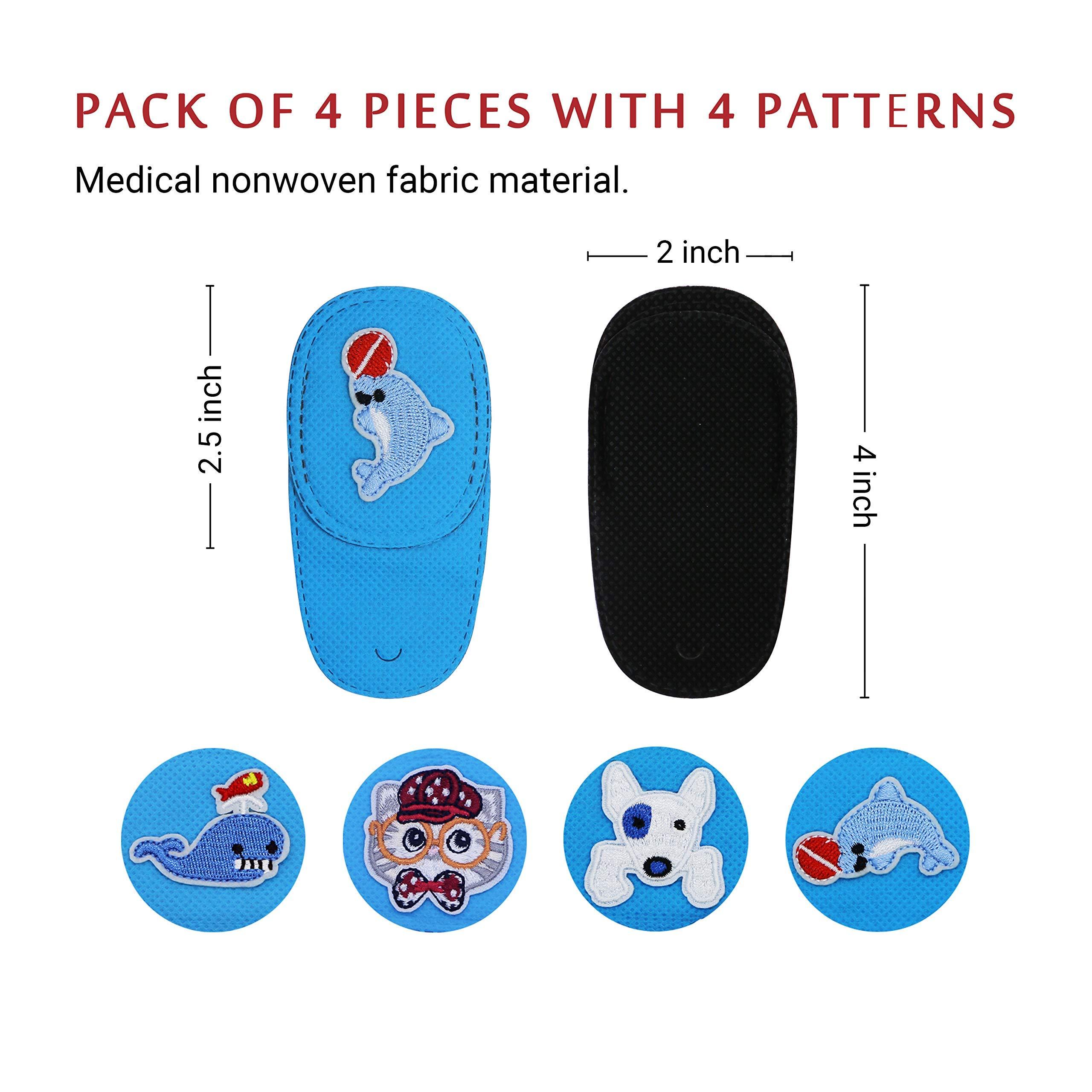 Astropic Astropic 4Pcs Eye Patches for Kids Girls Boys Eye Patch for Glasses Medical Patches for Adults Children with Lazy Eye Amblyopia Strabismus and After Eye Surgery (Right Eye, Blue)