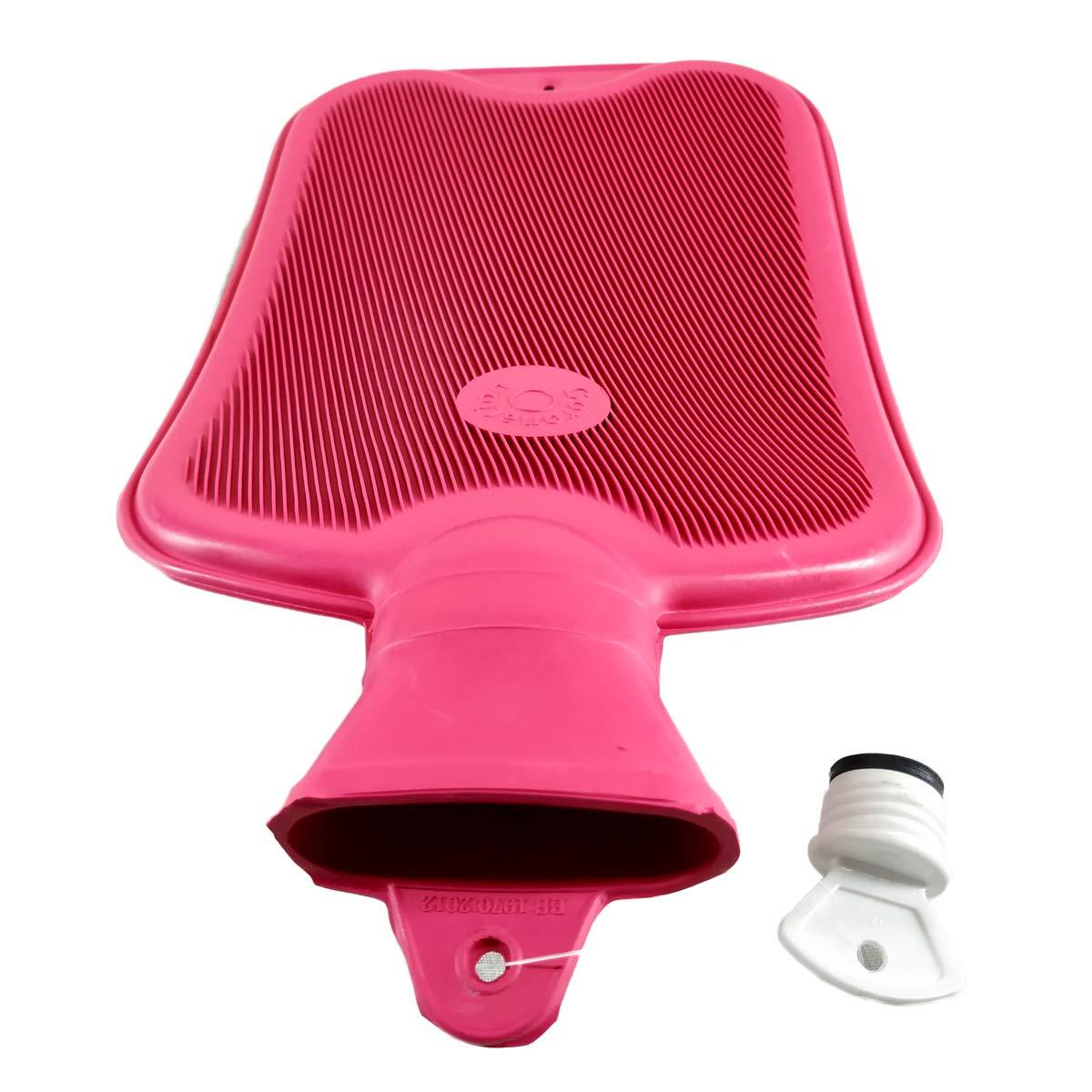 CORONATION Coronation 1.5 Litres Leakproof Rubber Hot Water Bottle for Pain Relief One Side Ribbed (Backpain, Neckpain, Stomachpain) (Pink)