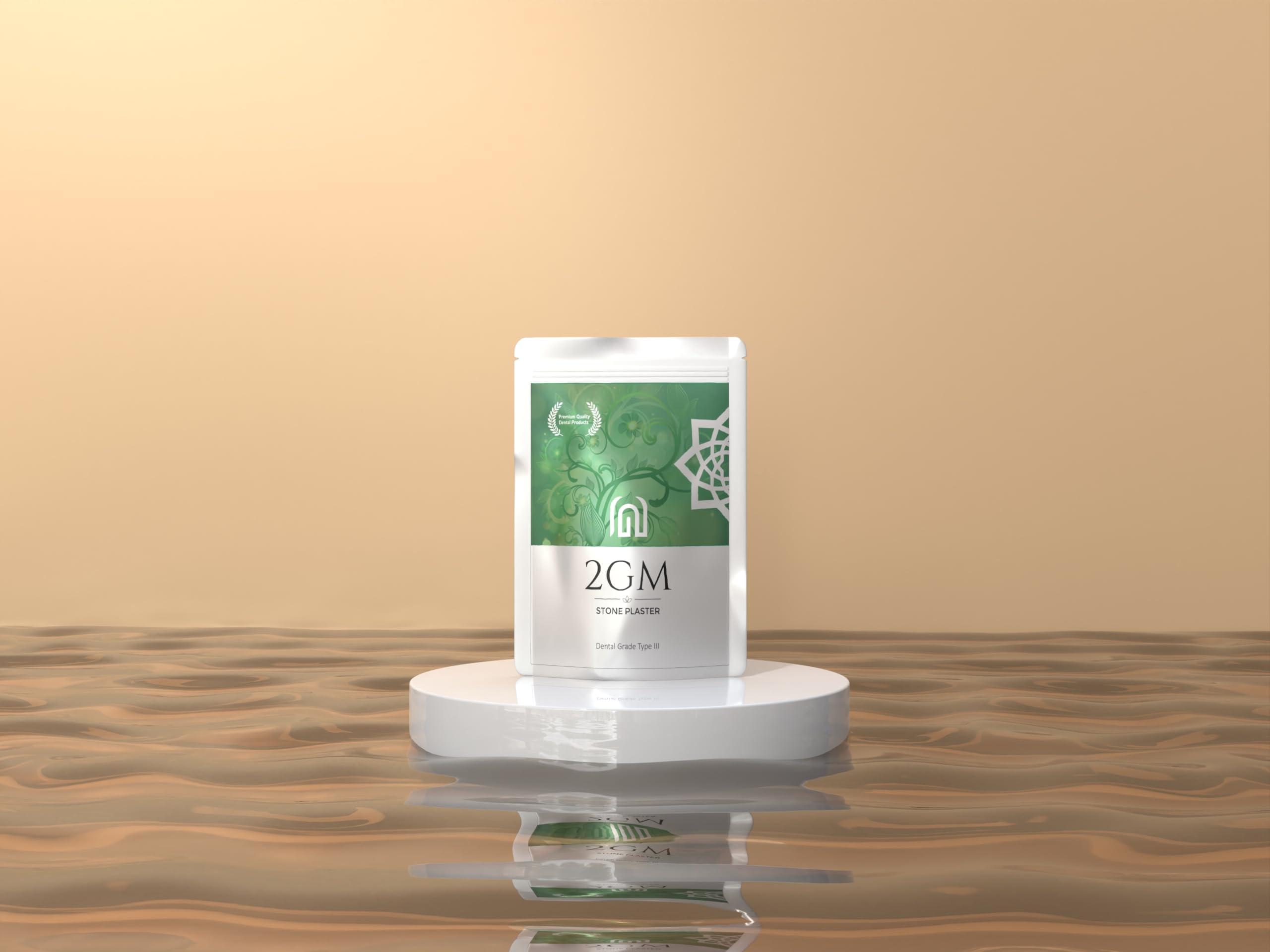 2GM 2GM Dental Stone Powder for Prosthetic Teeth Making, Used for Study, Casting Models & Dentist Laboratory Operations, Idols Leg/Hand Casting, Gypsum Powders, Type III, Pack of 1 (3 Kg) (Green)