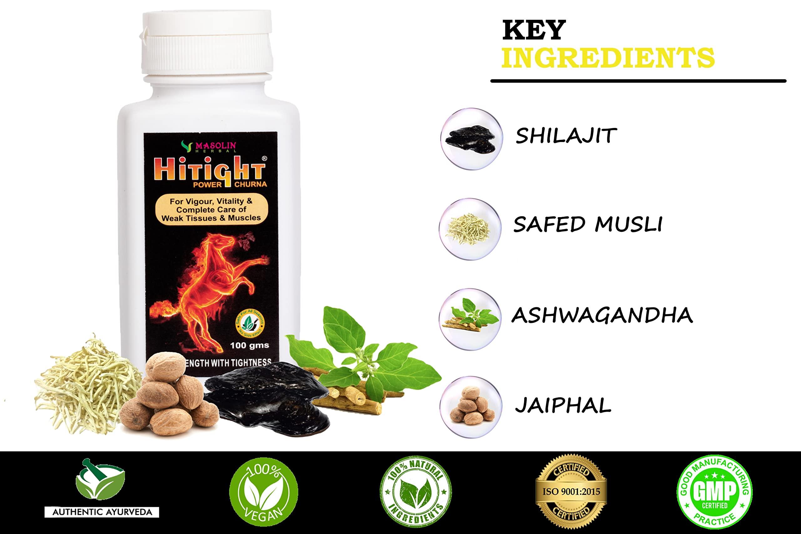 MASOLIN MASOLIN HERBAL HITIGHT POWER OIL 50ML & POWER CHURNA 100GM - COMBO FOR MEN