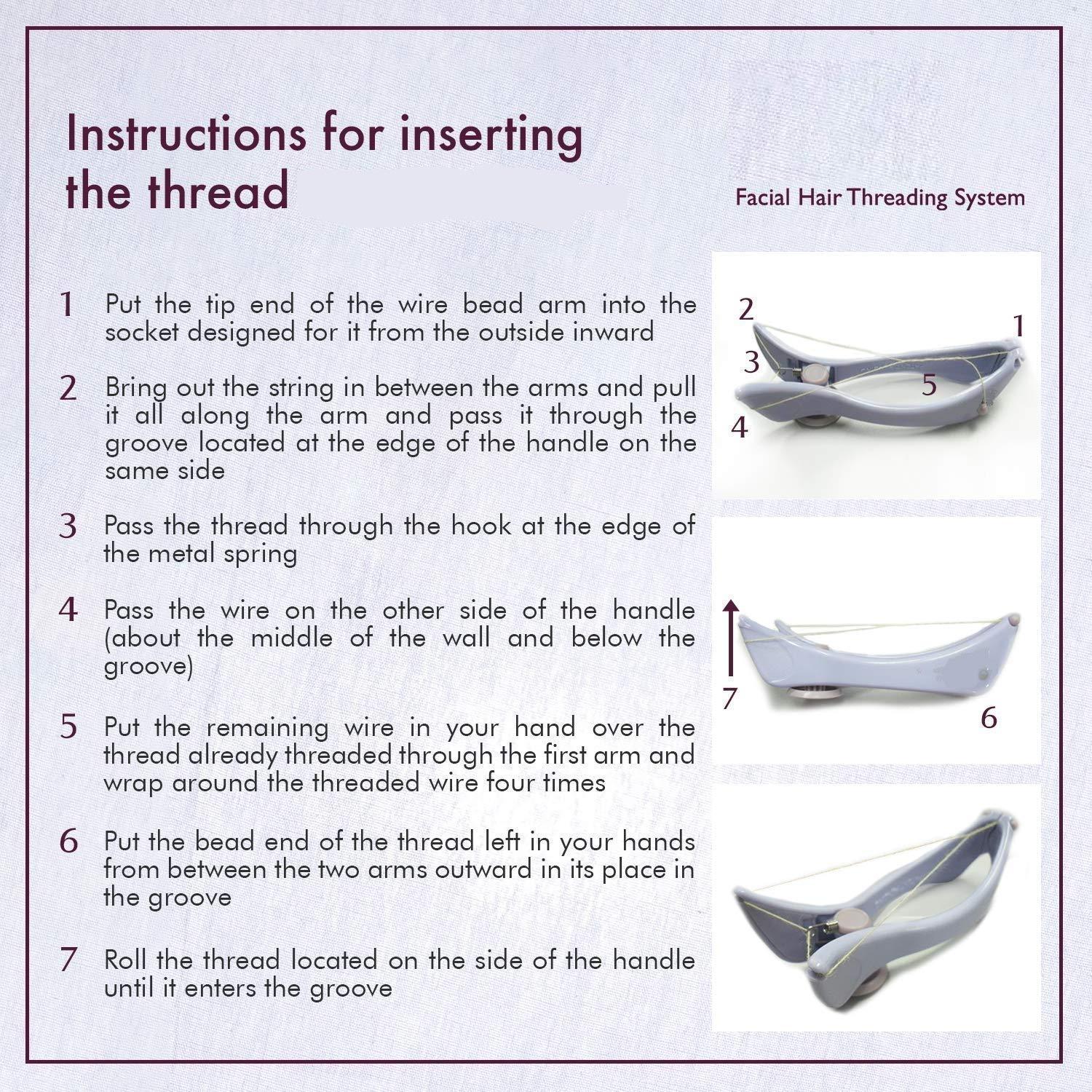 Velli VELLIQUE Eyebrow Face and Body Hair Threading and Removal System, tweezers kit for eyebrows, threading tool, threading machine for women, threading epilator for women (PACK OF 1)(Purple)