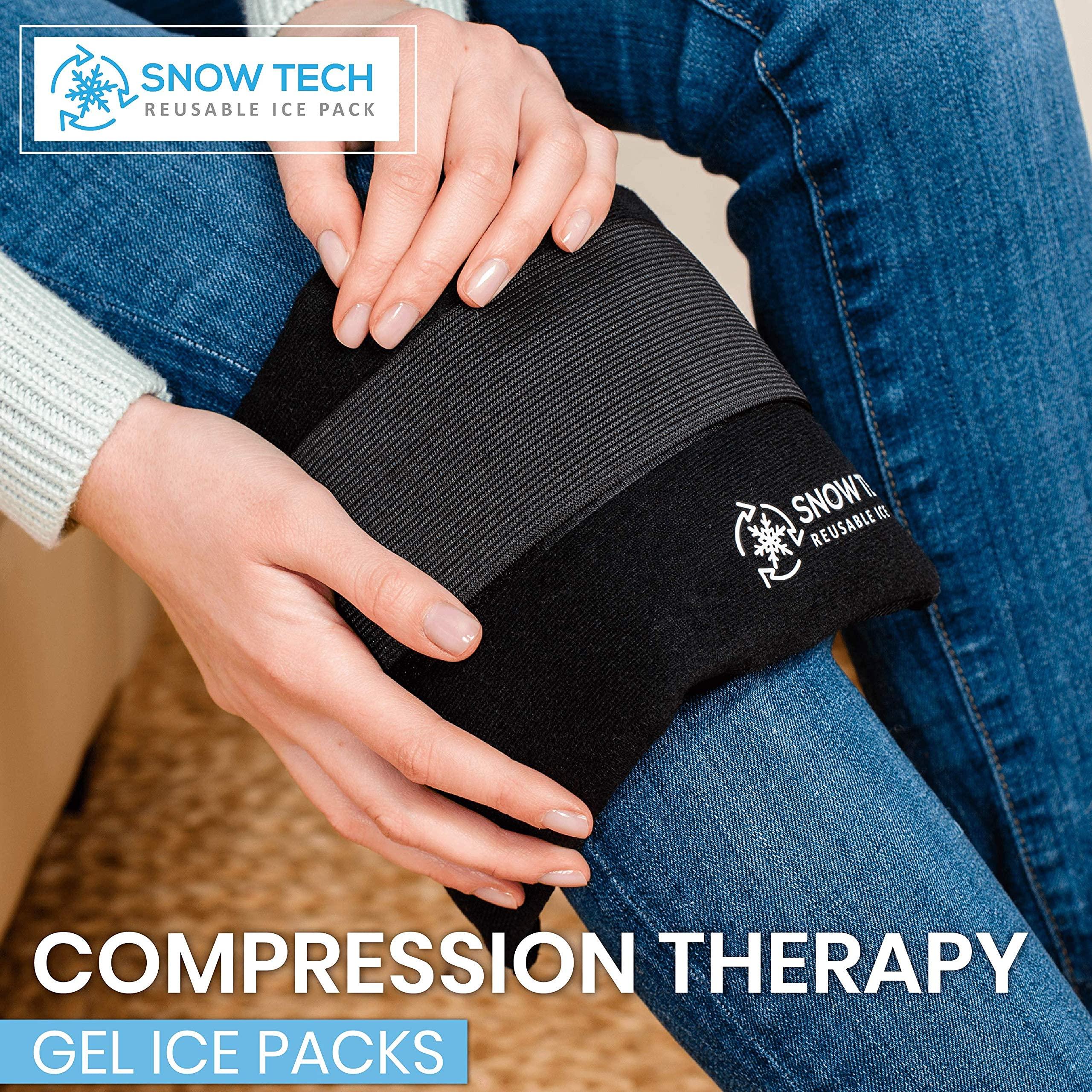 SnowTech Snow Tech Ice Pack, Ice Packs for Injuries Reusable Gel (2 Pack Medium: 10.5\" x 5.5\") Flexible Hot/Cold Pack Compress Therapy for Injury/Pain Relief for Body (Elbow, Knee, Back, Arm, Neck, Abdominal)