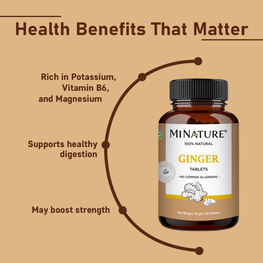 mi nature mi nature Ginger Tablets 90 Tablets (Zingiber officinale) | Sonth | 90 Tablets 45 Days Supply