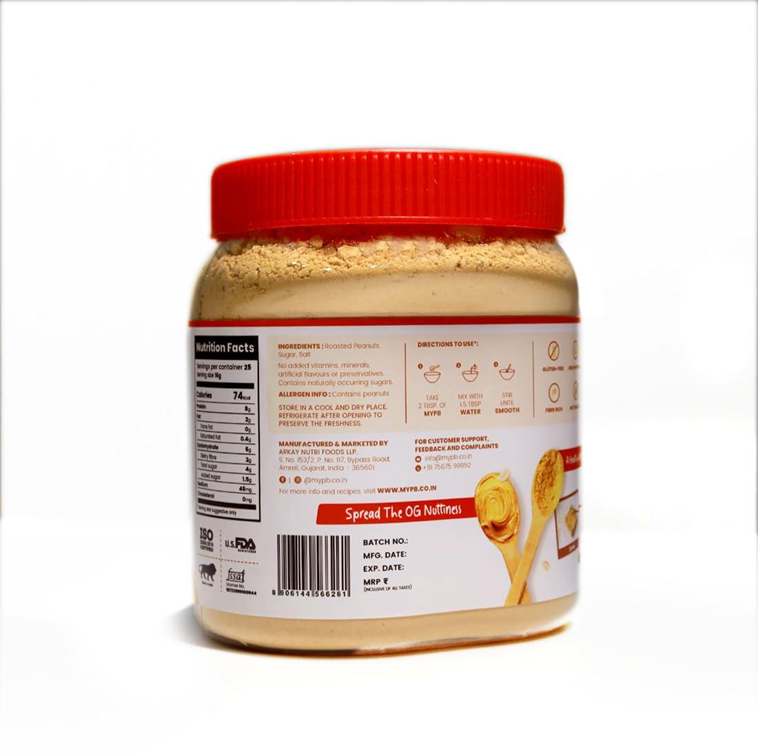 MYPB MYPB Chocolate Peanut Butter Powder High-Protein 54G|Double In Quantity With Water/Milk Mix, Preservative Oils-Free Soy-Free, Cholesterol-Free, For Spreads, Shakes, Baking|Gluten-Free, Vegan, 230Gm