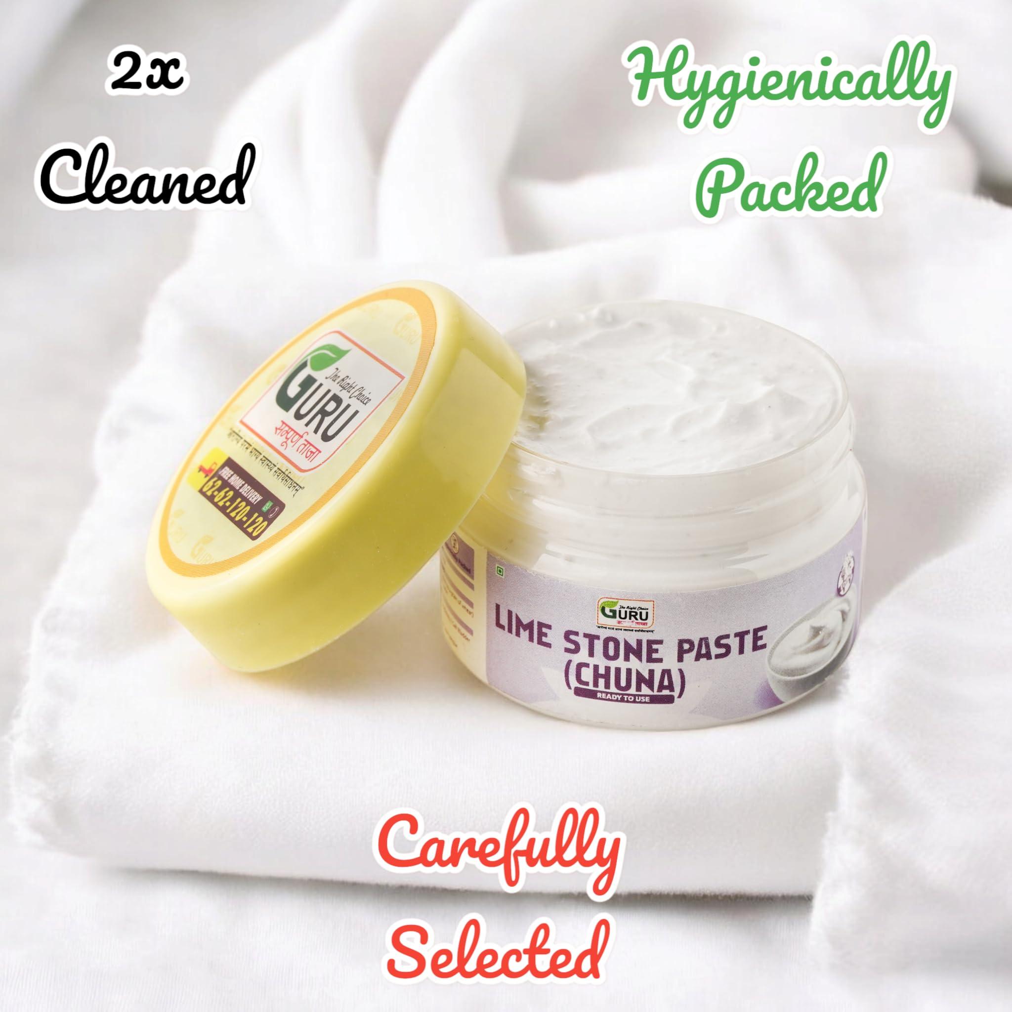 GURU SAMPOORNA TAAJA GURU Edible Limestone (Chuna Paste) :- 75 gm | Good for Bone Health | Rich in Calcium | Paan Chuna Paste