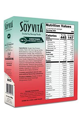 Soyvita SOYVITA - SWEETENED Strawberry | Lactose Free | Vegan | ENRICHED Soy Beverage Powder | Serves-15 (500 GMS)