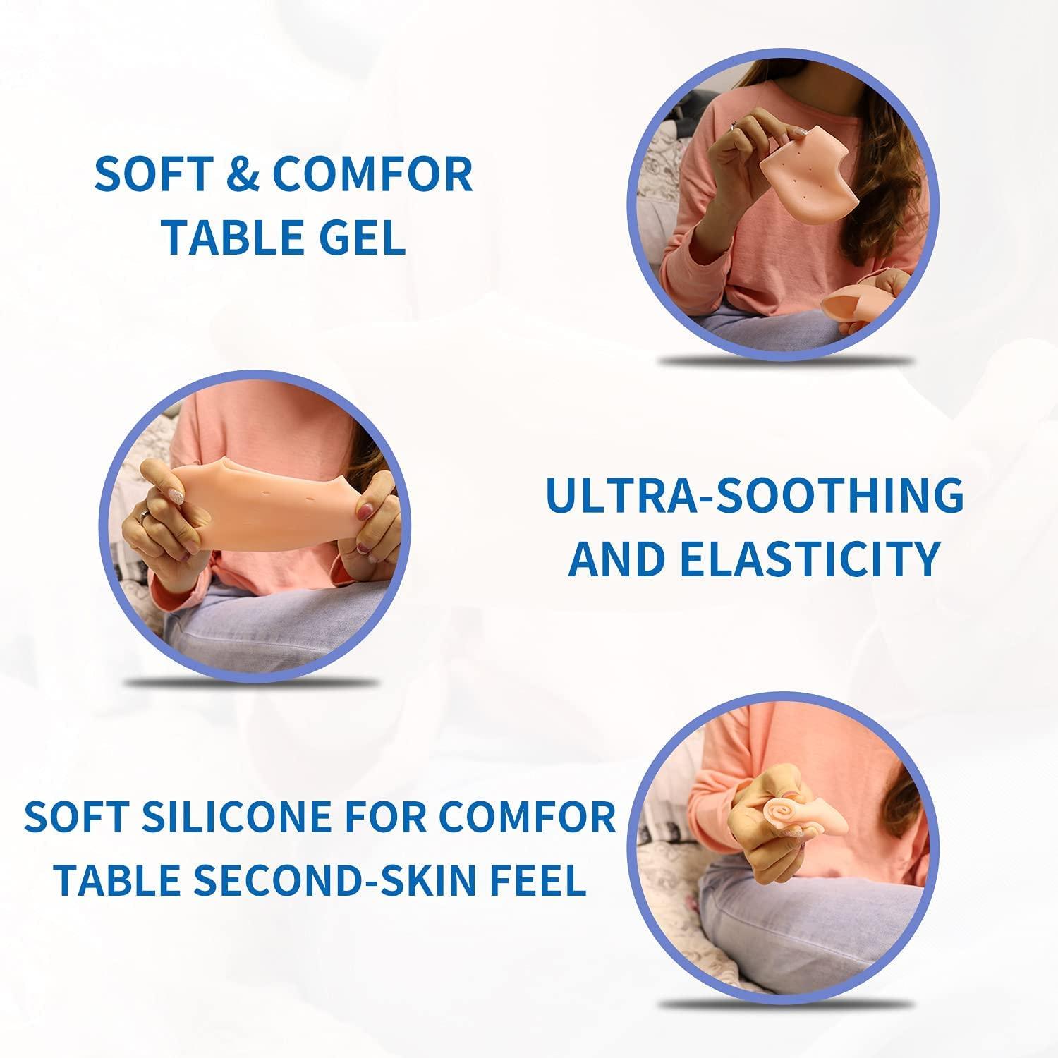 Shoppingekart Heel Pain Relief Products For Women Anti Crack Silicon Gel Heel And Foot Protector Moisturizing Socks for Foot Care,leg pain relief products And Heel Pad for Men & Women(Length Half|Free Size|10 Pair)