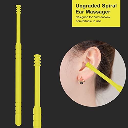 POOWE Ear Wax Removal Tools with Light & Storage Case Portable Ear Spoon Earpick Cleaning Kit for Kids & Adults Ear Care Set(Black)-POOWE