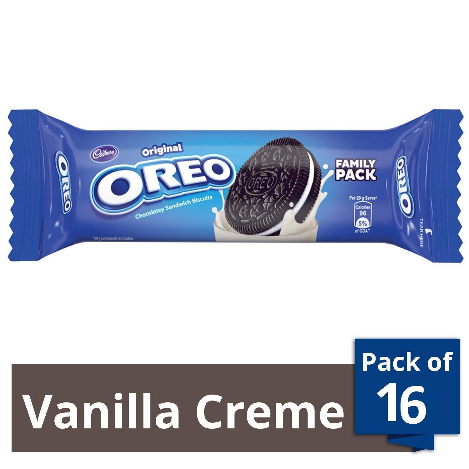 Cadbury Cadbury Oreo Original Chocolatey Sandwich Biscuits, 120g (Pack of 16)